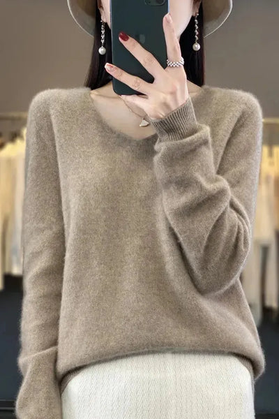 Lioraé™ | Soft V-Neck Cashmere Sweater