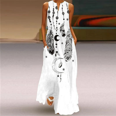 Rylee™ | Sleeveless Print Maxi Dress