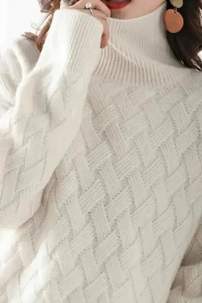 Joliane™ | High Neck Textured Knit Sweater