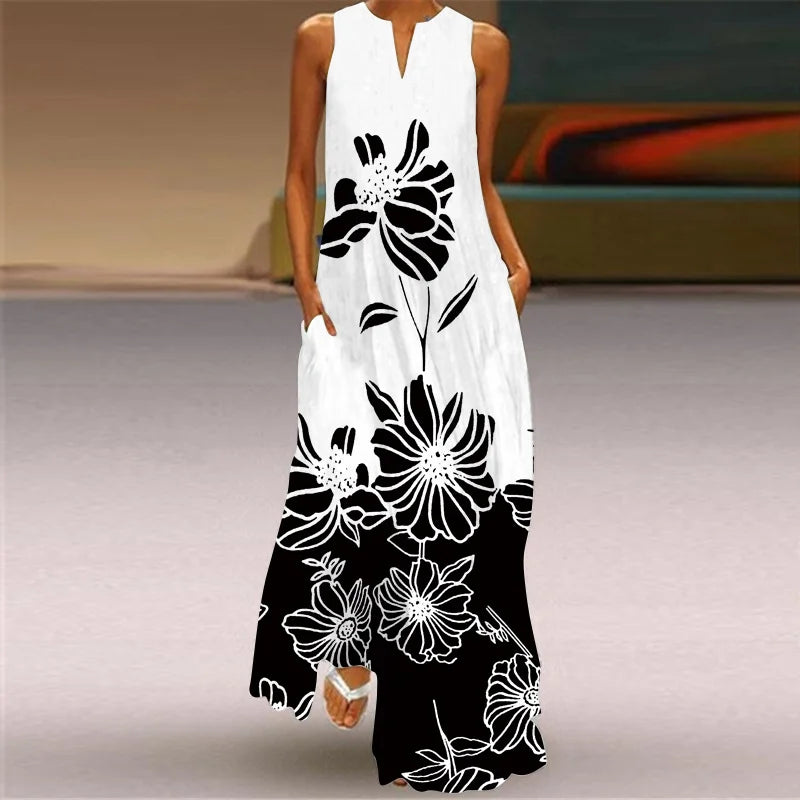 Rylee™ | Sleeveless Print Maxi Dress