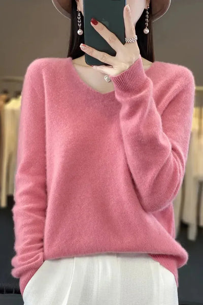 Lioraé™ | Soft V-Neck Cashmere Sweater