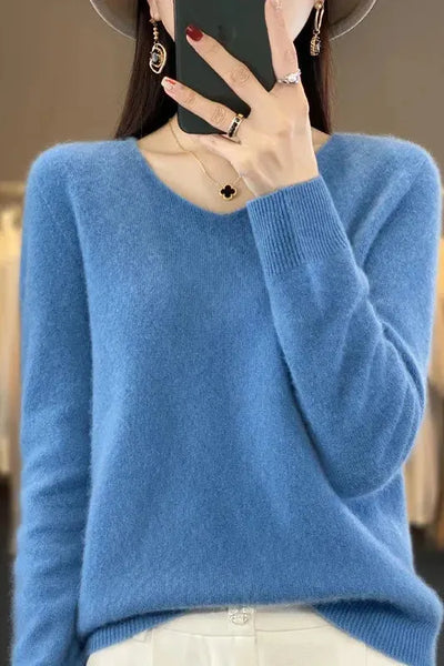 Lioraé™ | Soft V-Neck Cashmere Sweater