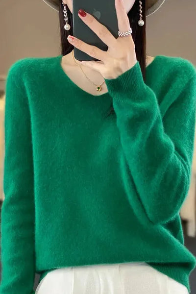 Lioraé™ | Soft V-Neck Cashmere Sweater