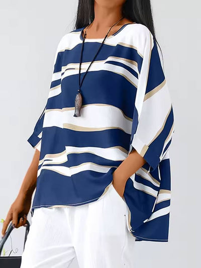 Flavie™ | Modern Striped Oversized Blouse