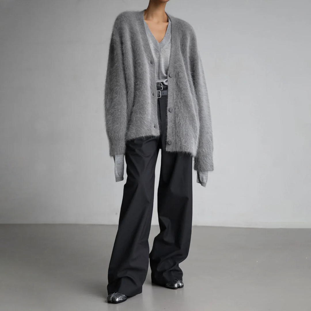 Liréane™ | Plush Mohair-Blend Cardigan