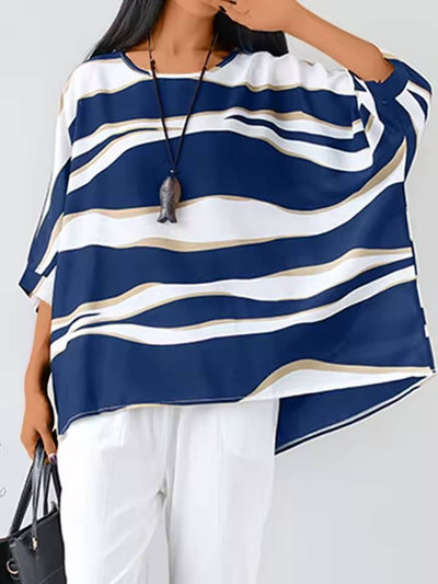 Flavie™ | Modern Striped Oversized Blouse