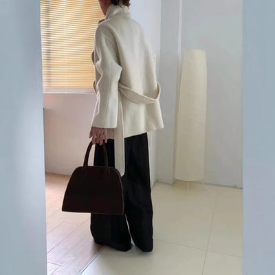 Velora™ | Women’s Minimalist High-Collar Wool Coat