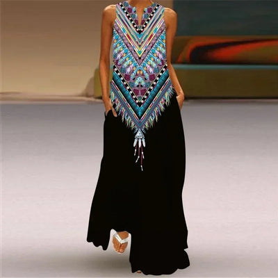 Rylee™ | Sleeveless Print Maxi Dress