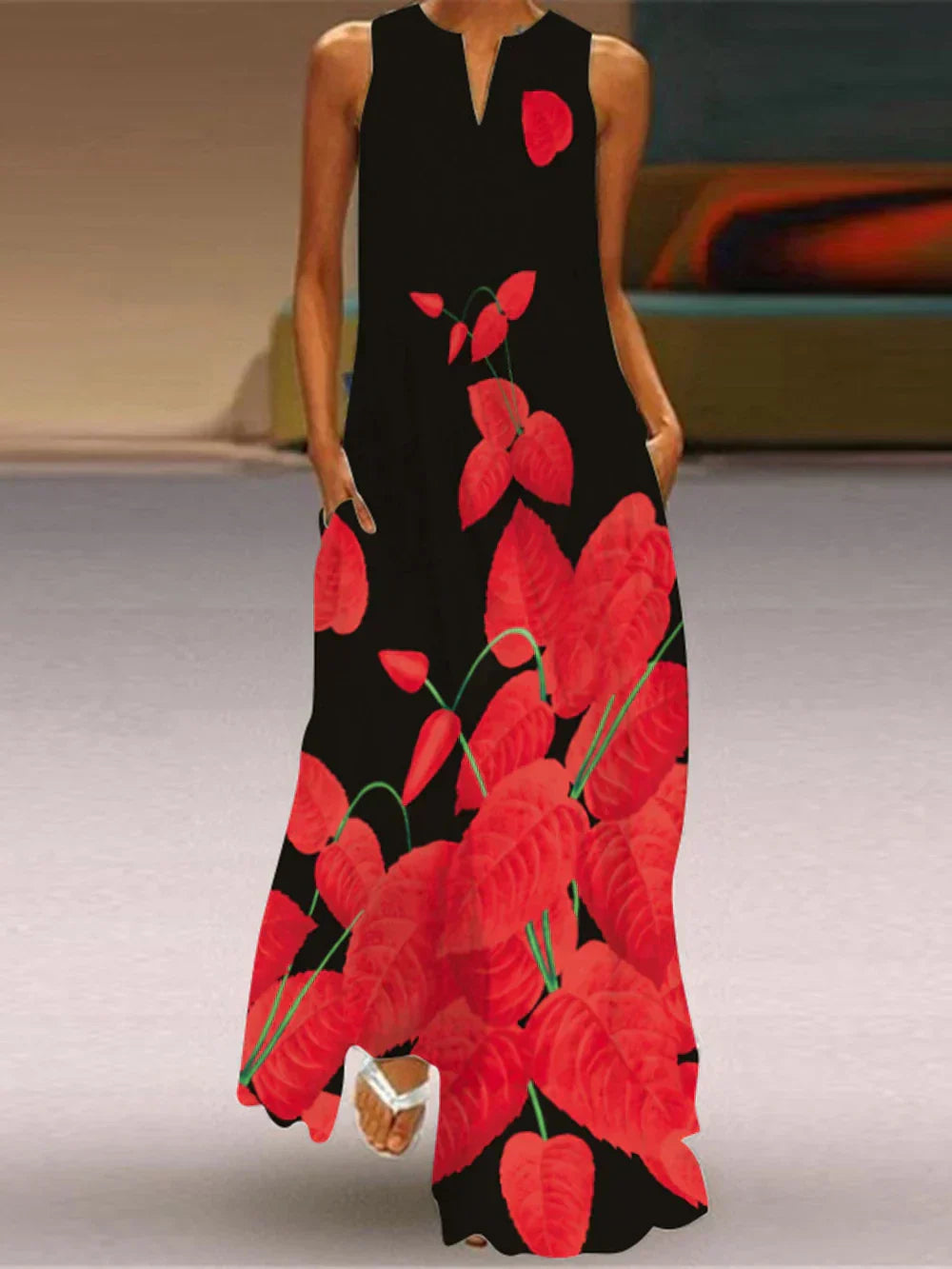 Rylee™ | Sleeveless Print Maxi Dress