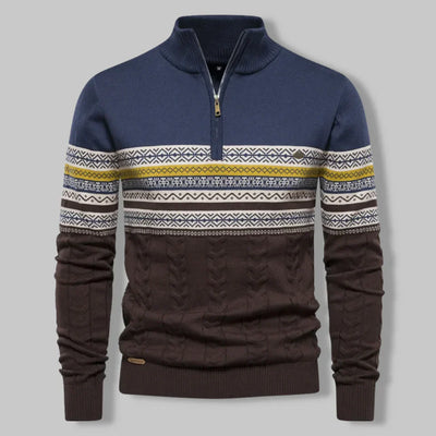 Leif™ | Nordic Knit Half-Zip Sweater