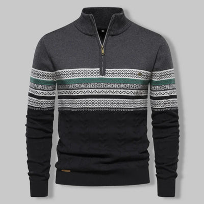 Leif™ | Nordic Knit Half-Zip Sweater