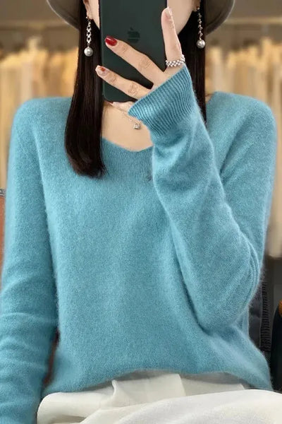 Lioraé™ | Soft V-Neck Cashmere Sweater
