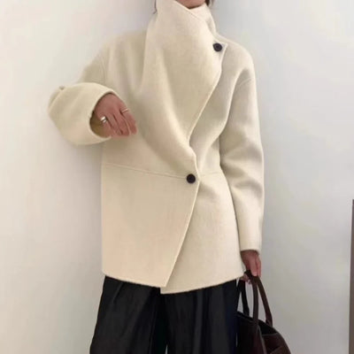Velora™ | Women’s Minimalist High-Collar Wool Coat