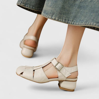 Solviane™ | Classic Buckle Low-Heel Sandals