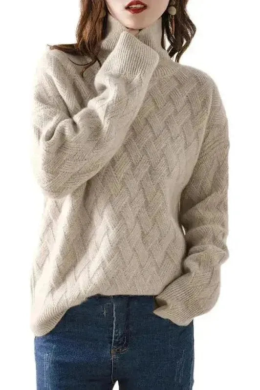 Joliane™ | High Neck Textured Knit Sweater