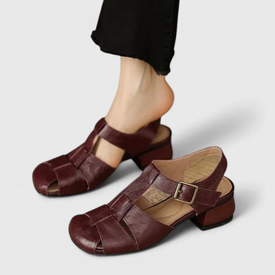 Solviane™ | Classic Buckle Low-Heel Sandals