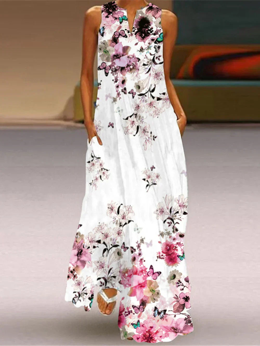 Rylee™ | Sleeveless Print Maxi Dress
