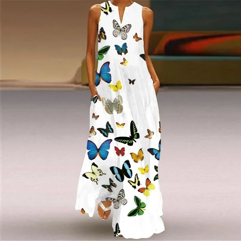 Rylee™ | Sleeveless Print Maxi Dress