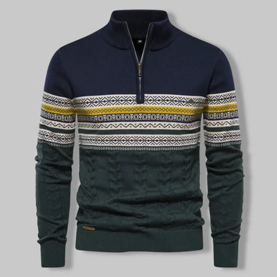 Leif™ | Nordic Knit Half-Zip Sweater