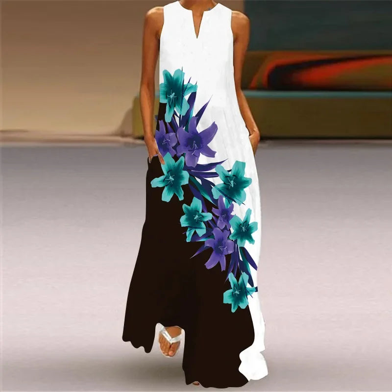 Rylee™ | Sleeveless Print Maxi Dress
