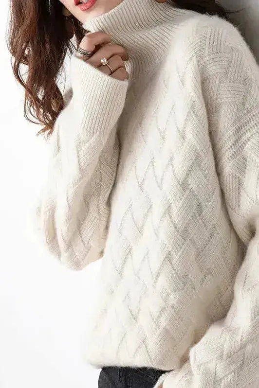 Joliane™ | High Neck Textured Knit Sweater