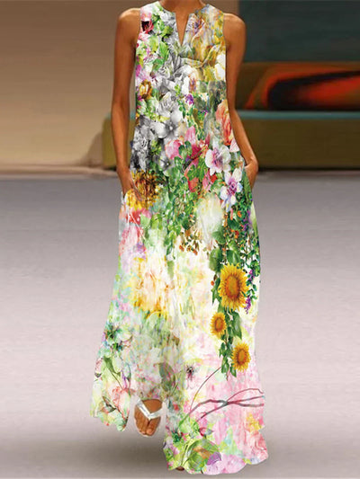 Rylee™ | Sleeveless Print Maxi Dress