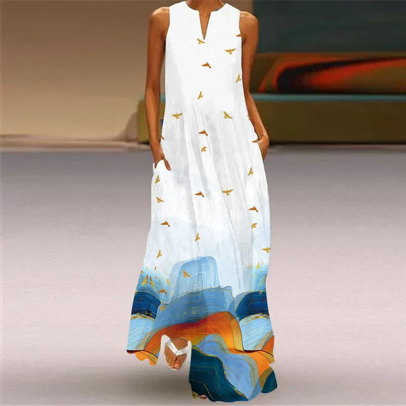 Rylee™ | Sleeveless Print Maxi Dress