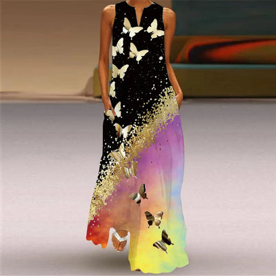 Rylee™ | Sleeveless Print Maxi Dress