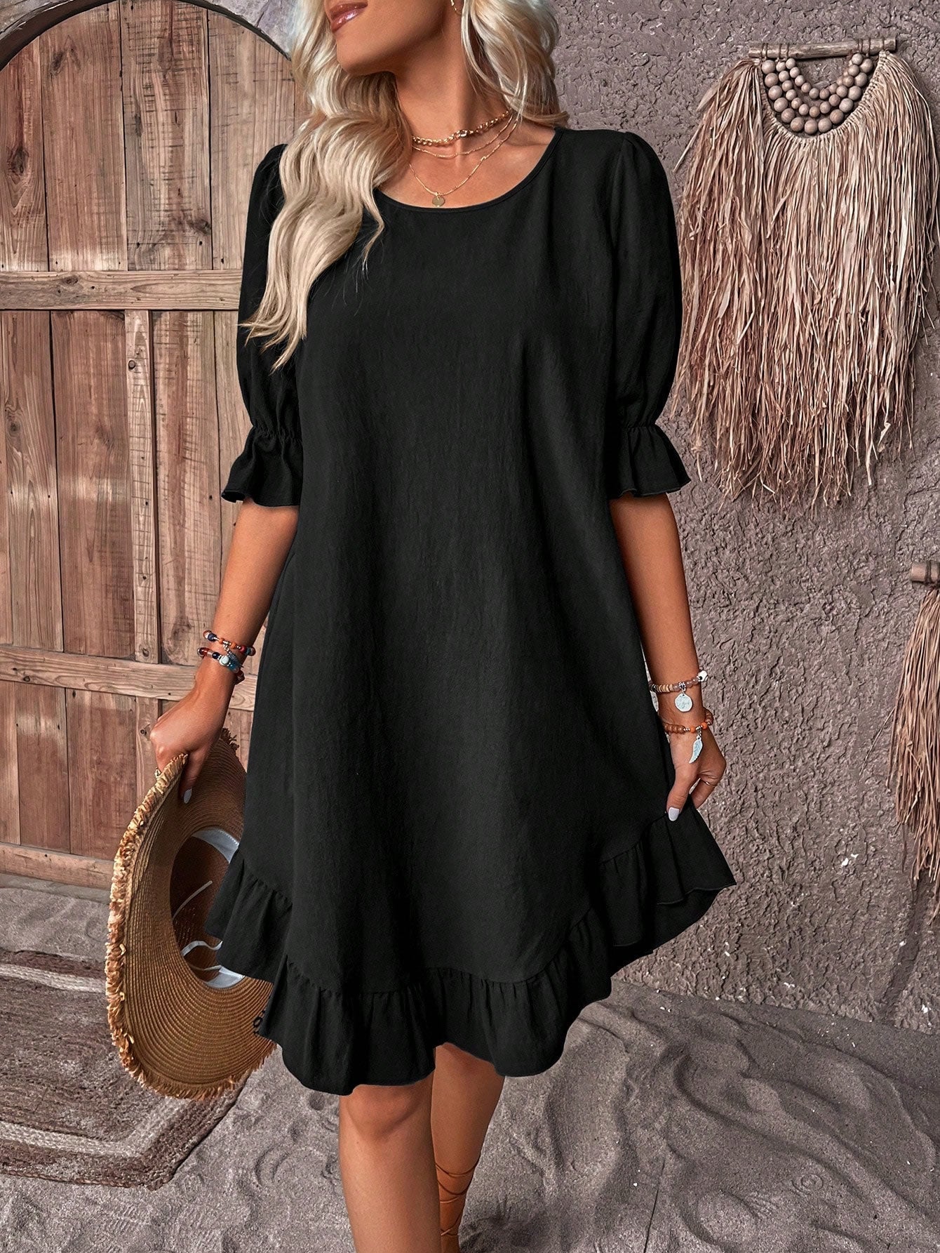 Maren™ | Ruffle Hem Linen Dress