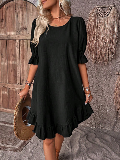 Maren™ | Ruffle Hem Linen Dress