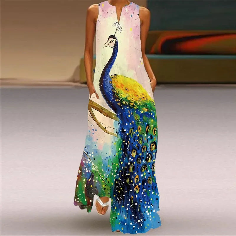 Rylee™ | Sleeveless Print Maxi Dress