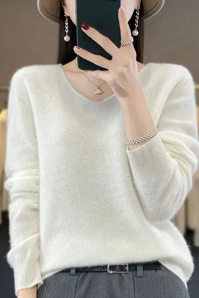 Lioraé™ | Soft V-Neck Cashmere Sweater