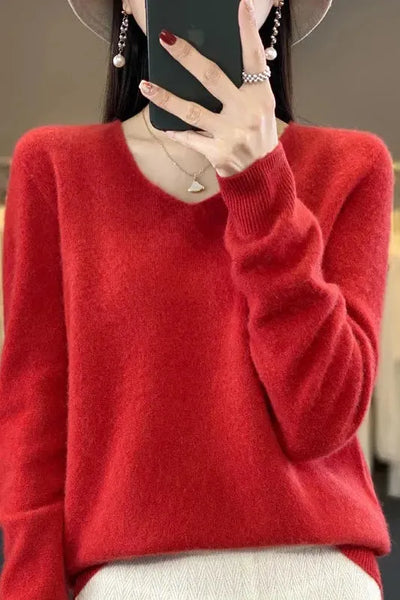Lioraé™ | Soft V-Neck Cashmere Sweater