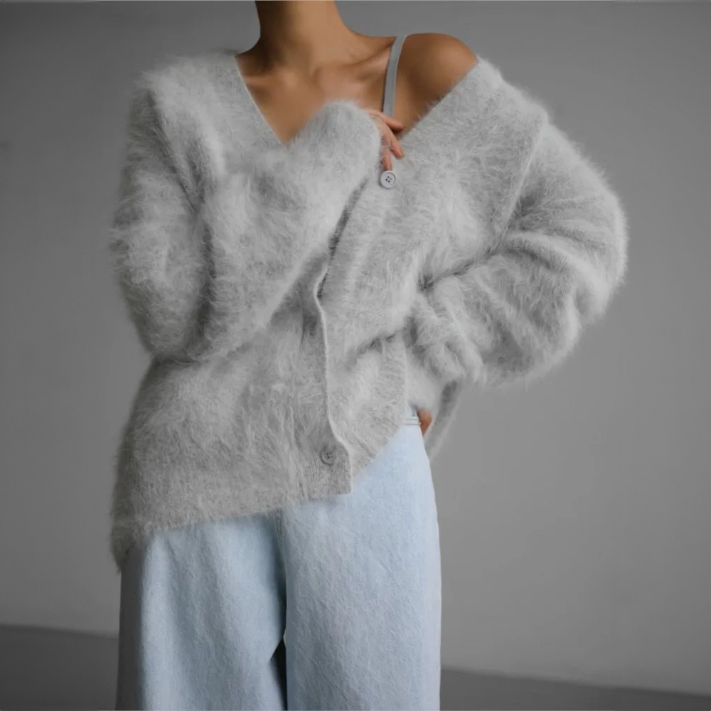 Liréane™ | Plush Mohair-Blend Cardigan