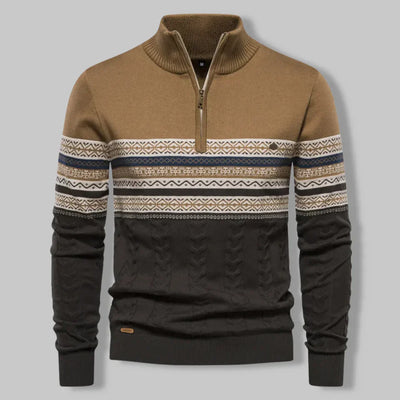 Leif™ | Nordic Knit Half-Zip Sweater