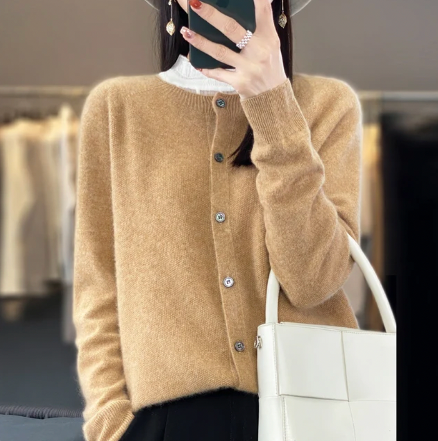 Mirelise™ | Classic Button Cashmere Cardigan