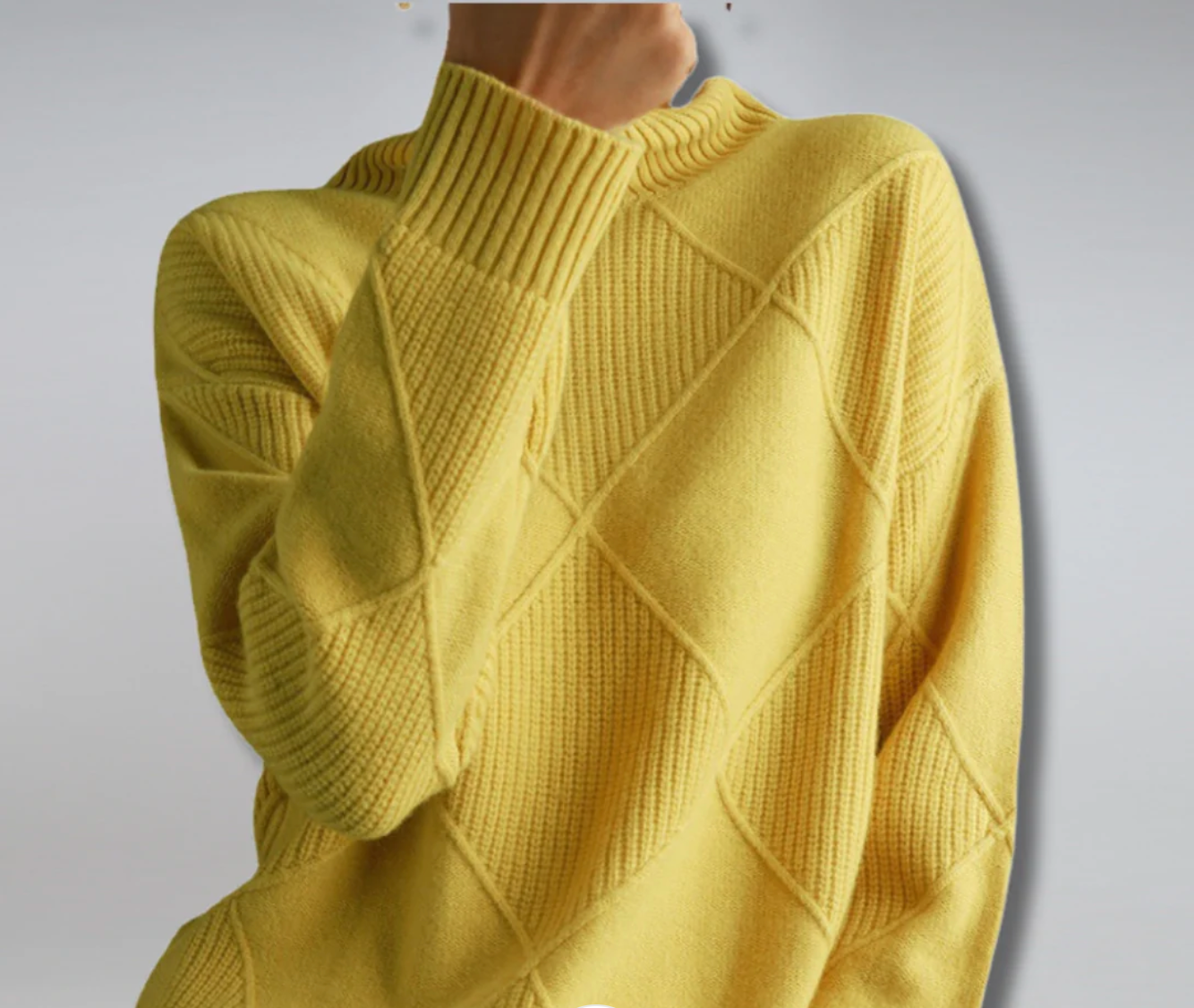Myrélie™ | Diamond-Knit Turtleneck Sweater