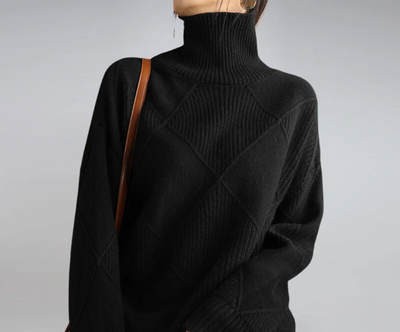 Myrélie™ | Diamond-Knit Turtleneck Sweater