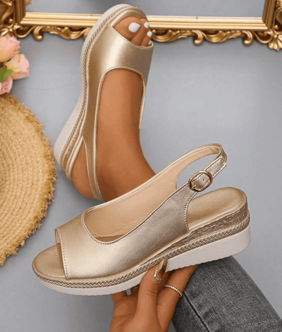 Quélyn™ | Elegant Slingback Wedge Sandals
