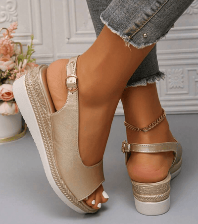Quélyn™ | Elegant Slingback Wedge Sandals