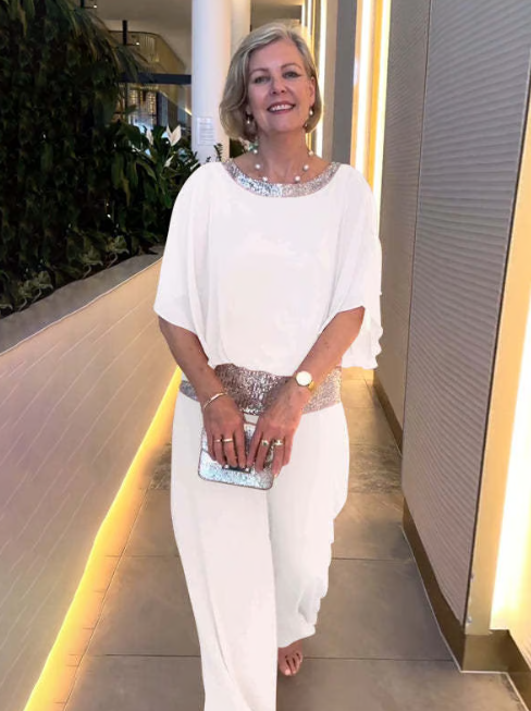 Bélenie™ | Elegant Sequin-Belted Jumpsuit