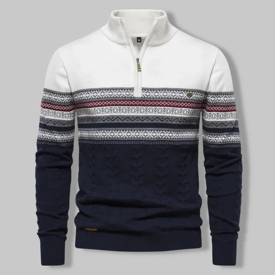 Leif™ | Nordic Knit Half-Zip Sweater