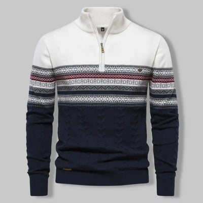 Leif™ | Nordic Knit Half-Zip Sweater