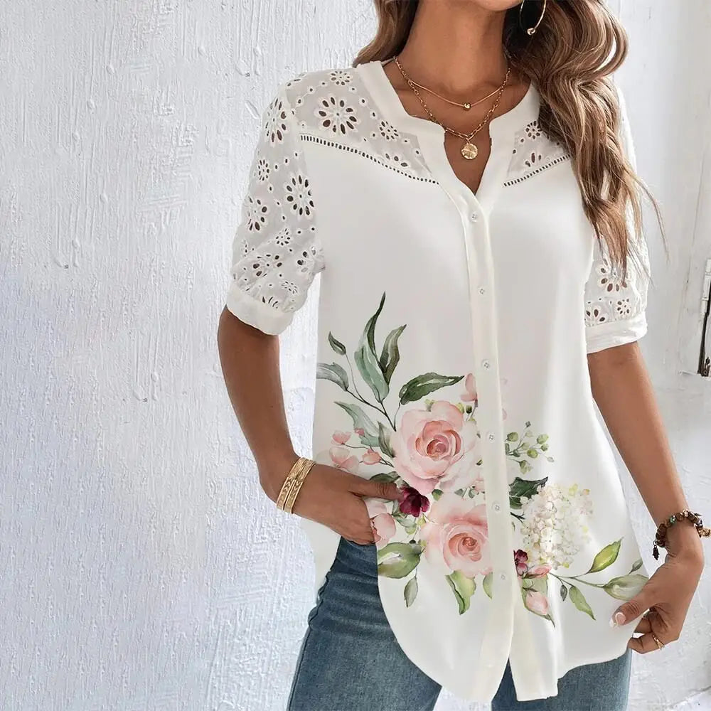 Emma™ | Effortless Chic Short Sleeve Blouse