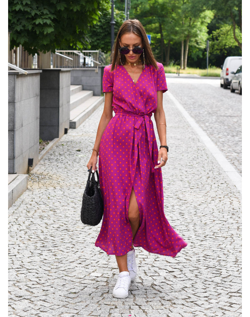 Zelvara™ | Belted Floral Street Maxi Dress