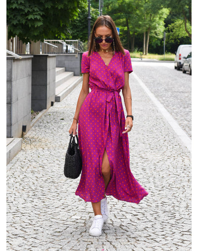 Zelvara™ | Belted Floral Street Maxi Dress