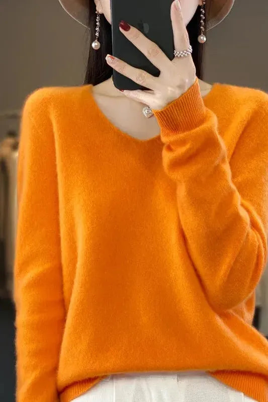 Lioraé™ | Soft V-Neck Cashmere Sweater