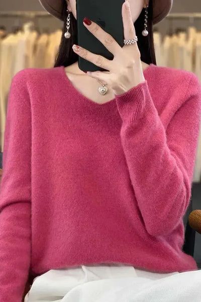 Lioraé™ | Soft V-Neck Cashmere Sweater