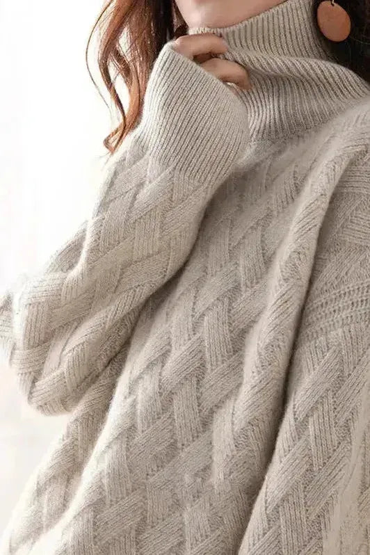 Joliane™ | High Neck Textured Knit Sweater