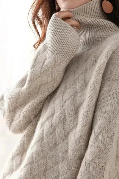 Joliane™ | High Neck Textured Knit Sweater